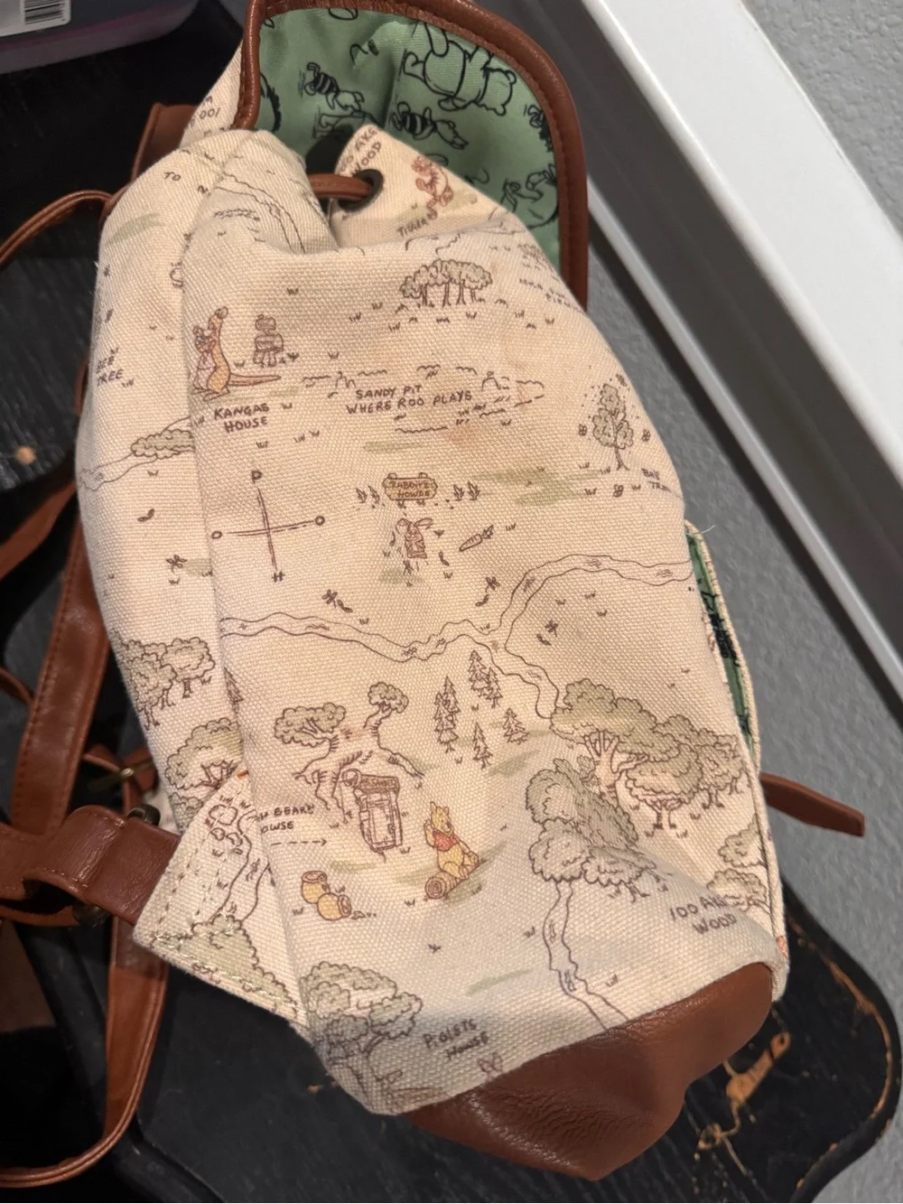 Loungefly Winnie the Pooh Hundred Acre Wood Maps Buckle Strapped Backpack